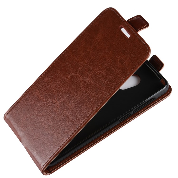 Crazy Horse Vertical Flip Card Holder Leather Phone Cover for Alcatel 1C - Brown-4