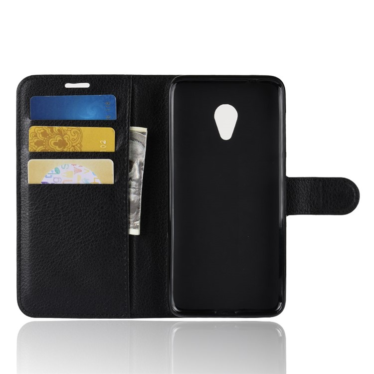 Litchi Texture Wallet Stand Leather Flip Case for Alcatel 1X - Black-3