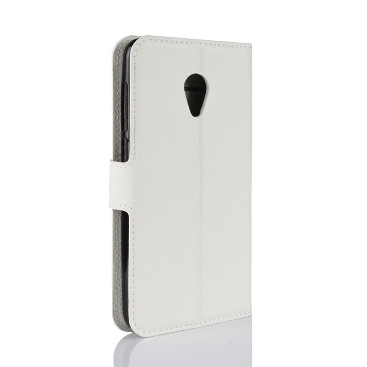 Litchi Texture Wallet Stand Leather Flip Cover for Alcatel 1X - White-11