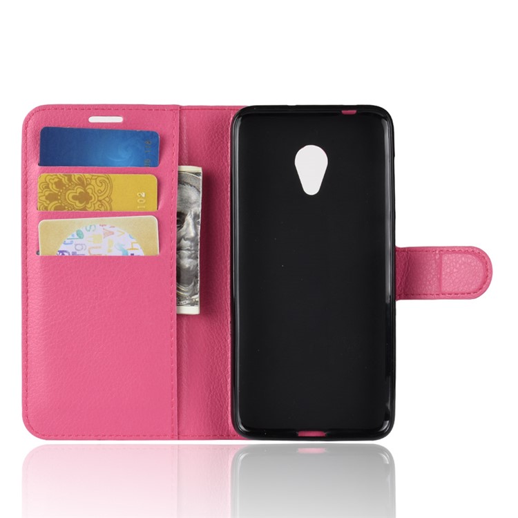 Litchi Texture Wallet Stand Leather Flip Casing for Alcatel 1X - Rose-5