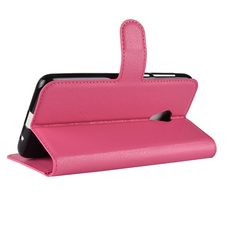 Litchi Texture Wallet Stand Leather Flip Casing for Alcatel 1X - Rose-9