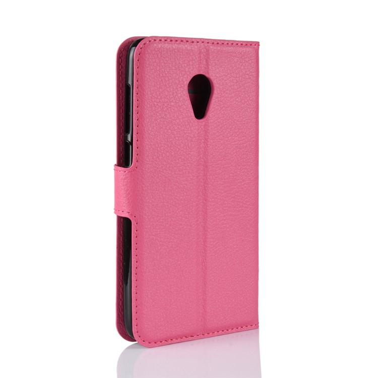 Litchi Texture Wallet Stand Leather Flip Casing for Alcatel 1X - Rose-11