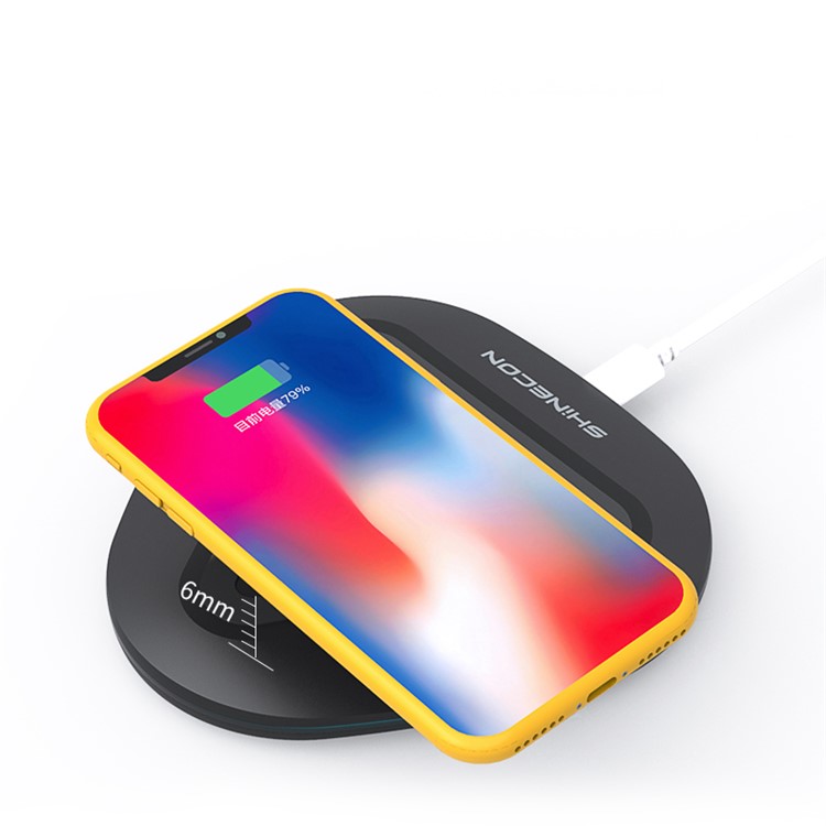 SHINECON W01 Ultra-thin Qi Wireless Charger for iPhone Samsung etc. - Black-10