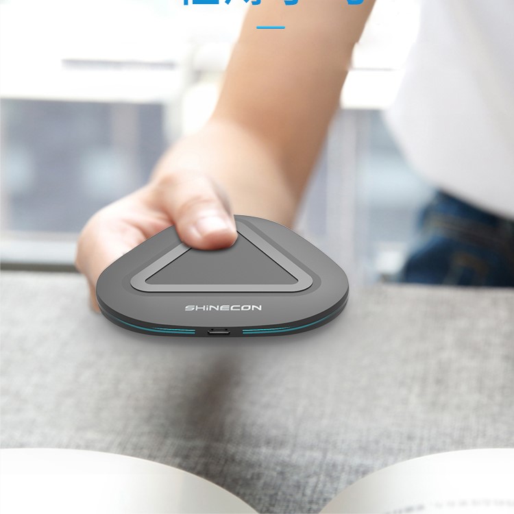 SHINECON W01 Ultra-thin Qi Wireless Charger for iPhone Samsung etc. - Black-11