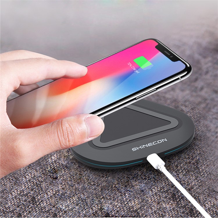 SHINECON W01 Ultra-thin Qi Wireless Charger for iPhone Samsung etc. - Black-13