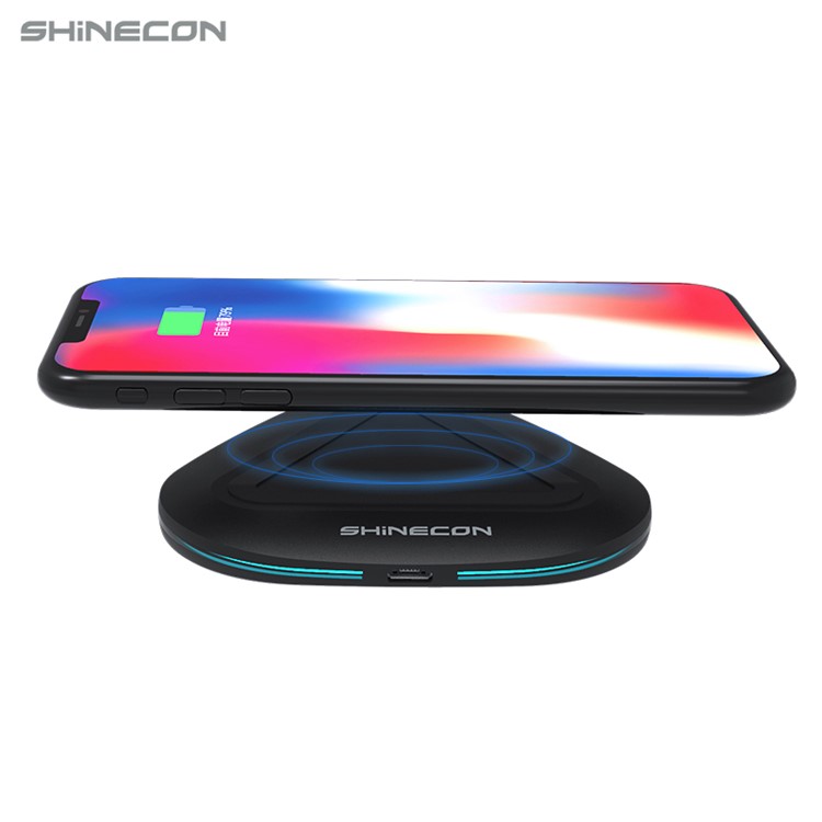 SHINECON W01 Ultra-thin Qi Wireless Charger for iPhone Samsung etc. - Black-3