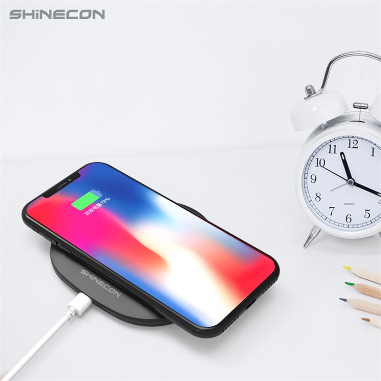SHINECON W01 Ultra-thin Qi Wireless Charger for iPhone Samsung etc. - Black-4