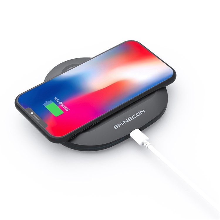 SHINECON W01 Ultra-thin Qi Wireless Charger for iPhone Samsung etc. - Black-9
