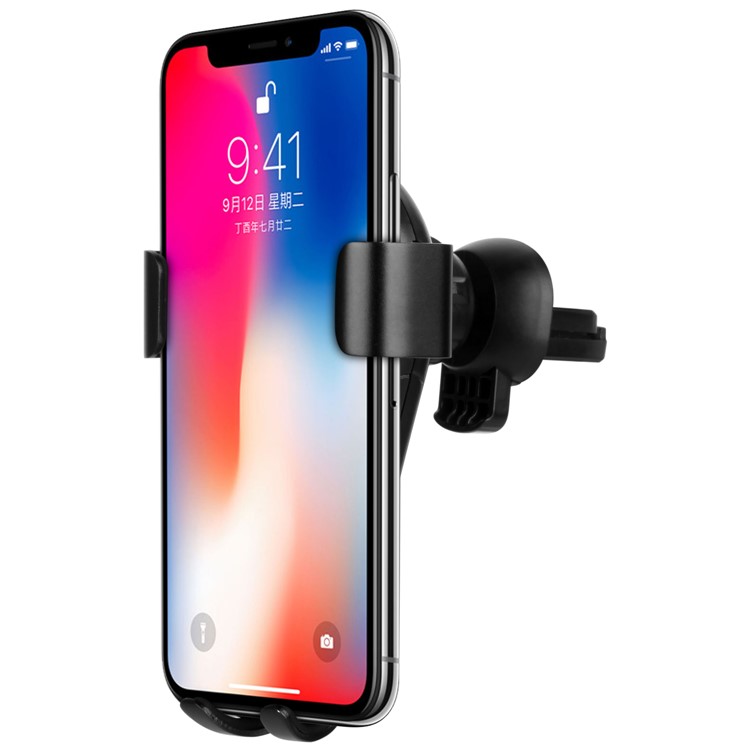 MOMAX Q.MOUNT 3 Gravity Wireless Charger Car Air Vent Mount for iPhone X/8/8 Plus Etc. - Black-5