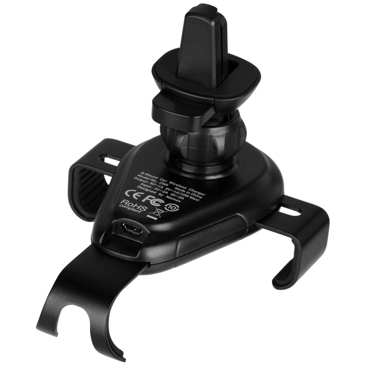 MOMAX Q.MOUNT 3 Gravity Wireless Charger Car Air Vent Mount for iPhone X/8/8 Plus Etc. - Black-7