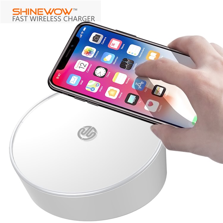 

SHINEWOW FC100 10W Qi Wireless Fast Charger Pad for iPhone Samsung etc. - White