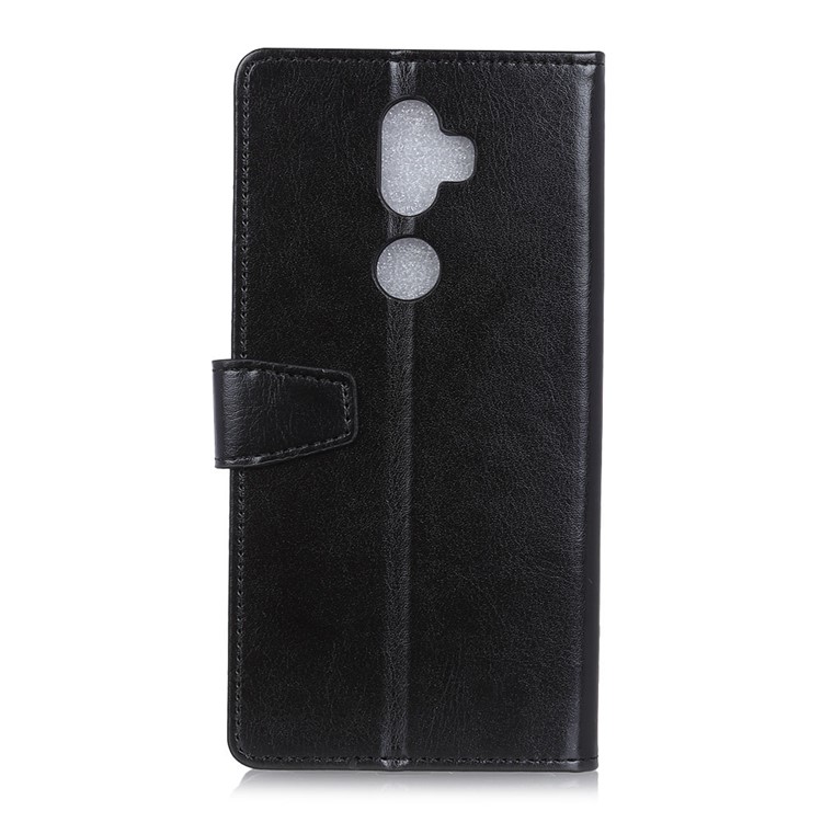 For Alcatel 3v Crazy Horse Texture Stand Leather Wallet Shell - Black-3