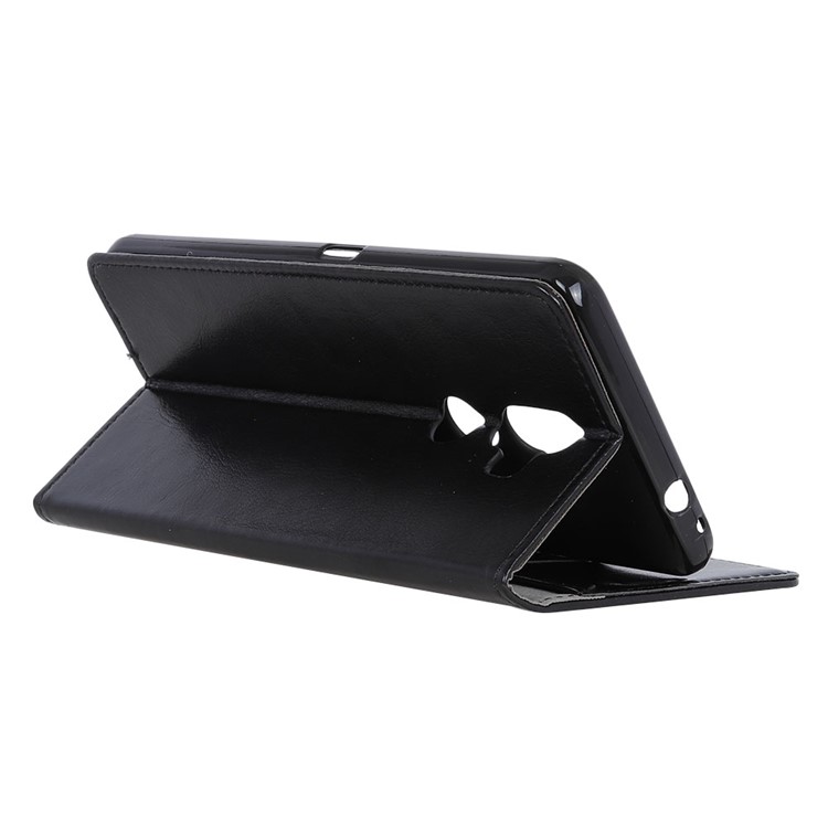For Alcatel 3v Crazy Horse Texture Stand Leather Wallet Shell - Black-7