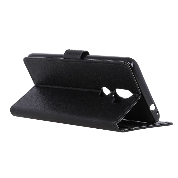 Litchi Texture Wallet Leather Flip Stand Phone Shell for Alcatel 3v - Black-6