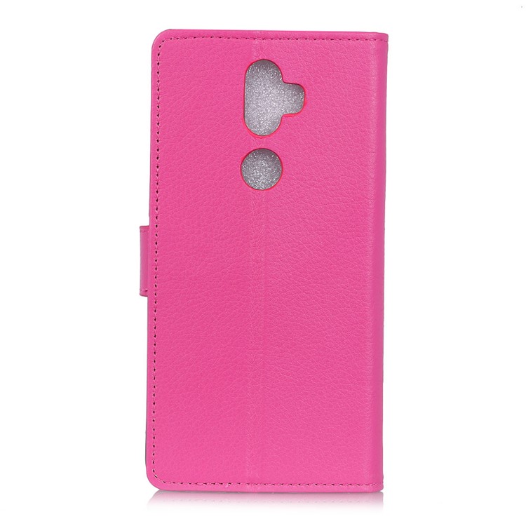 Litchi Texture Wallet Stand Leather Protection Phone Cover for Alcatel 3v - Rose-3