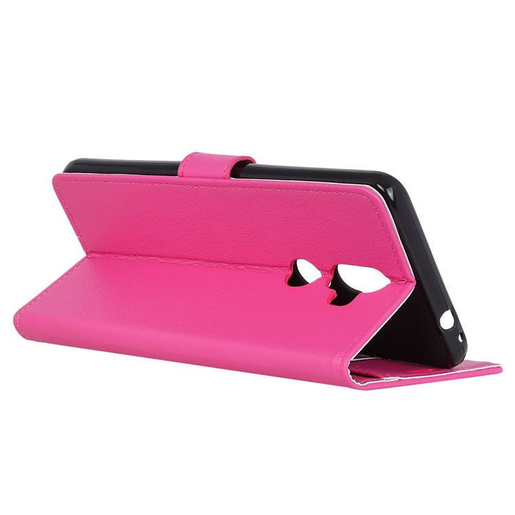 Litchi Texture Wallet Stand Leather Protection Phone Cover for Alcatel 3v - Rose-5