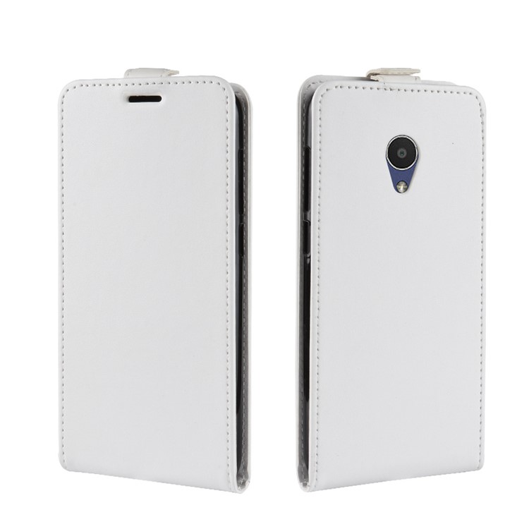 Crazy Horse Vertical Flip Card Holder Leather Cover for Alcatel 1X - White-3