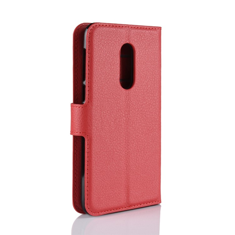For Alcatel 3 Litchi Skin Wallet Leather Stand Protective Mobile Case - Red-11