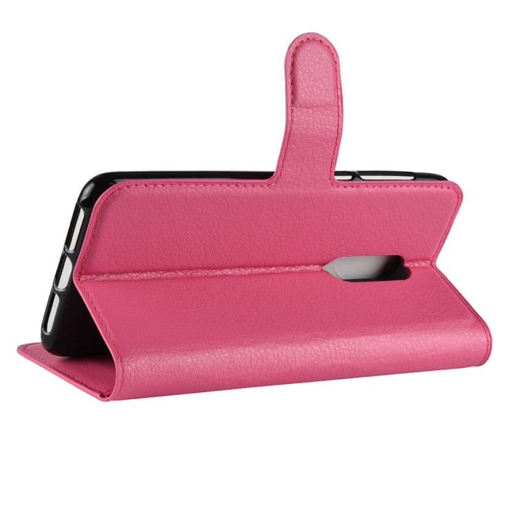 Litchi Texture Wallet Stand Leather Stand Case with Card Holders for Alcatel 3 - Rose-9