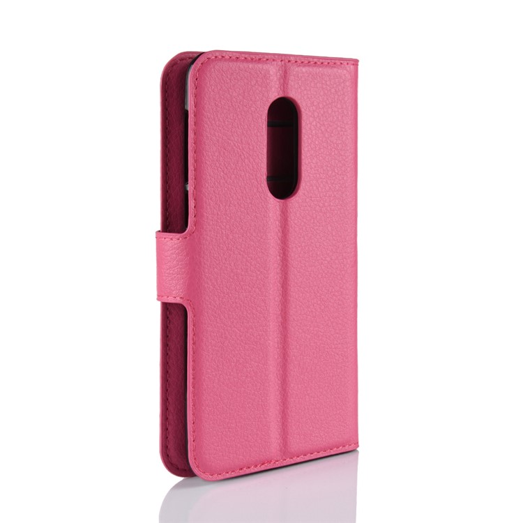 Litchi Texture Wallet Stand Leather Stand Case with Card Holders for Alcatel 3 - Rose-11