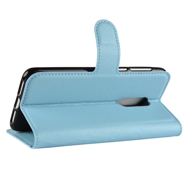 Litchi Skin Wallet Leather Stand Magnetic Folio Cellphone Case for Alcatel 3 - Baby Blue-9