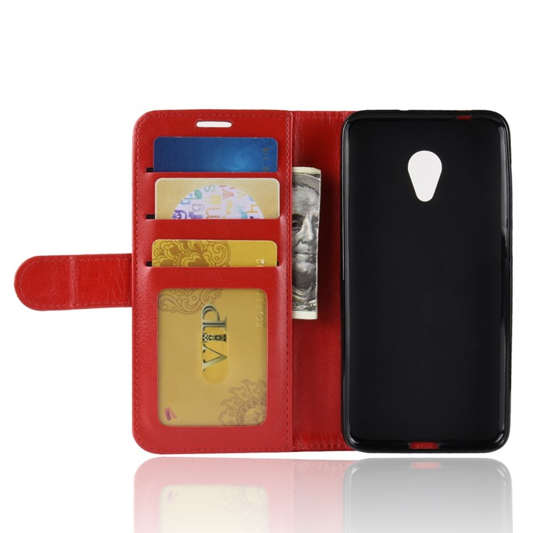 Crazy Horse Magnetic Leather Stand Case for Alcatel 1X - Red-5