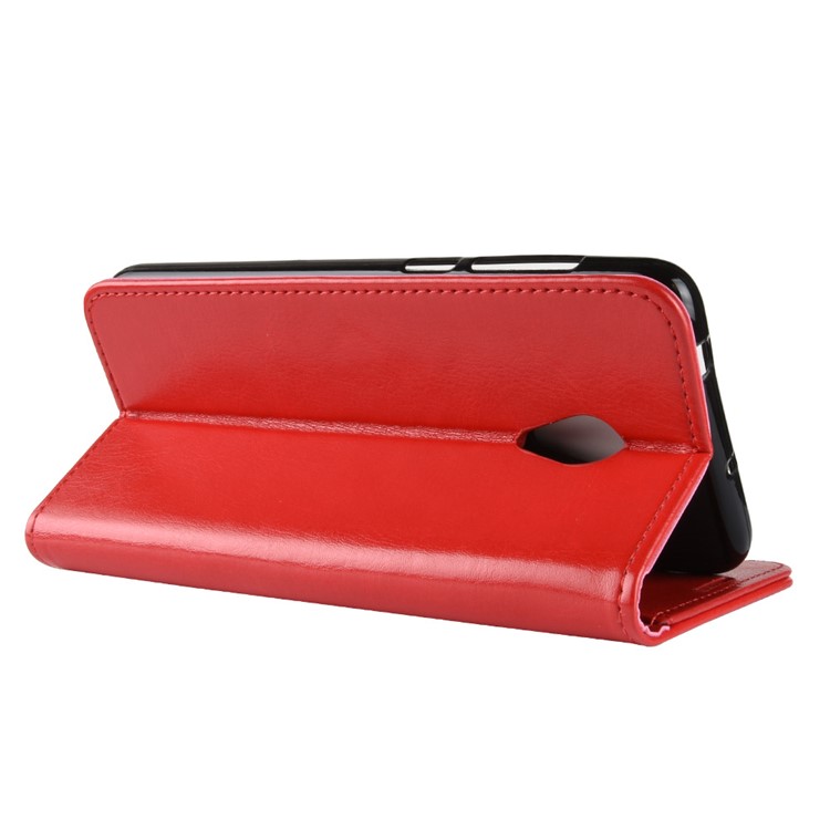 Crazy Horse Magnetic Leather Stand Case for Alcatel 1X - Red-7