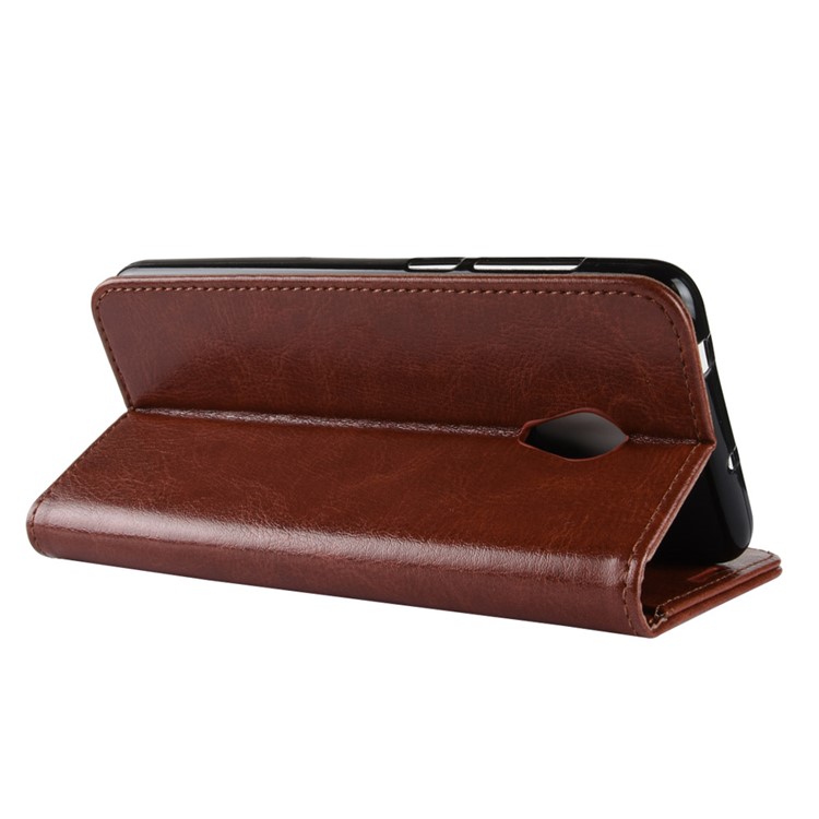 Crazy Horse Magnetic Leather Stand Cover for Alcatel 1X - Brown-5