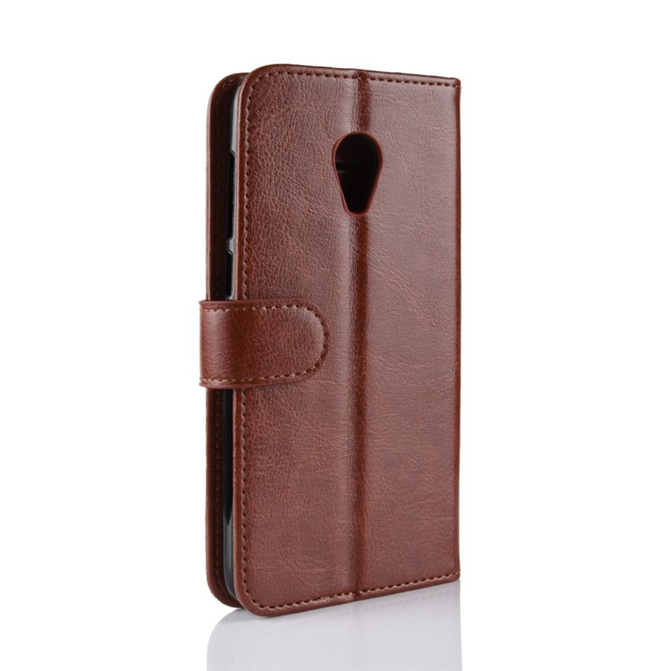 Crazy Horse Magnetic Leather Stand Cover for Alcatel 1X - Brown-6