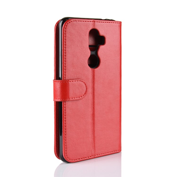 Crazy Horse Magnetic Stand Wallet Leather Mobile Phone Shell for Alcatel 3v - Red-8