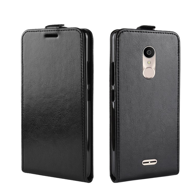 Crazy Horse Vertical Flip Card Holder Leather Case for Alcatel 3C - Black-3