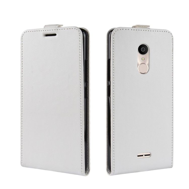 Crazy Horse Vertical Flip Card Slot Leather Case for Alcatel 3C - White-3