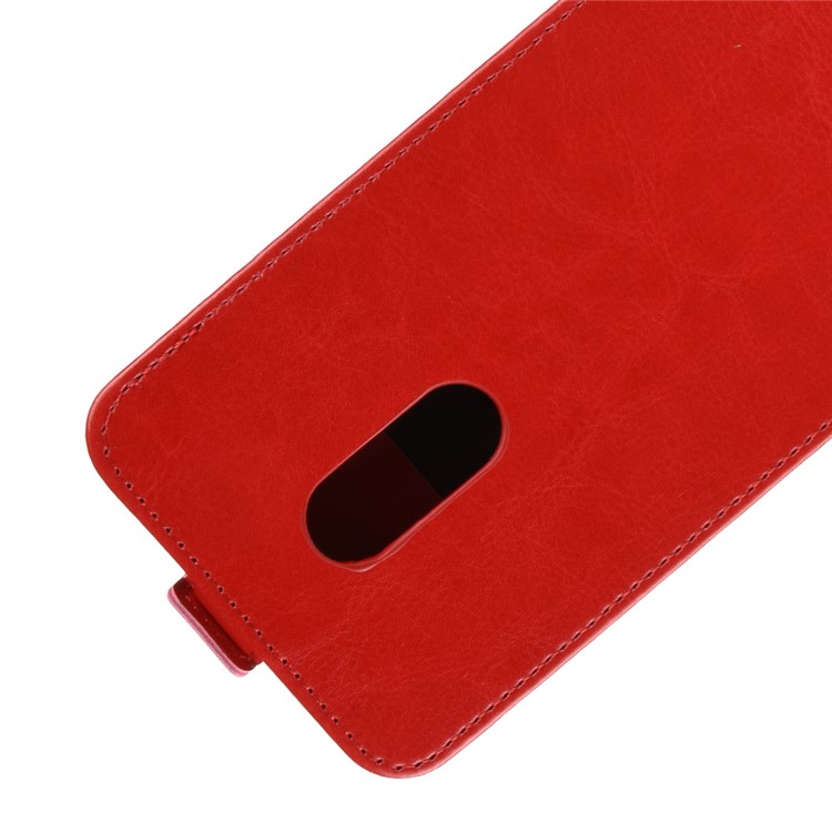 Crazy Horse Vertical Flip Card Holder Leather Cover for Alcatel 3C - Red-5