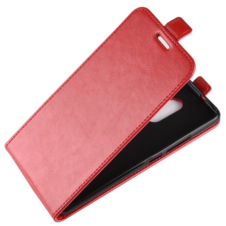 Crazy Horse Vertical Flip Card Holder Leather Cover for Alcatel 3C - Red-7