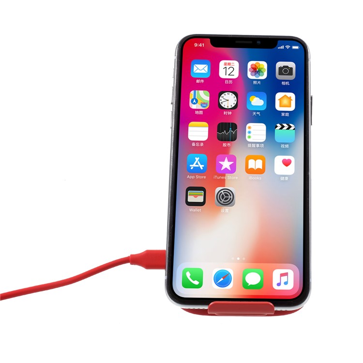 GOLF WQ6 2-Coil 10W Fast Qi Wireless Charging Stand for iPhone X/8/Galaxy S9/S8 Etc - Red-6