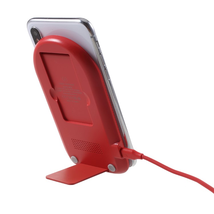 GOLF WQ6 2-Coil 10W Fast Qi Wireless Charging Stand for iPhone X/8/Galaxy S9/S8 Etc - Red-7