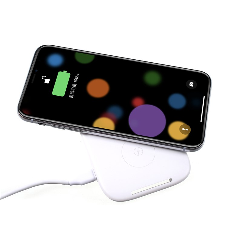 GOLF WQ6 2-Coil 10W Fast Charging Qi Wireless Charger Bracket for iPhone X/8/Galaxy S9/S8 Etc - White-3