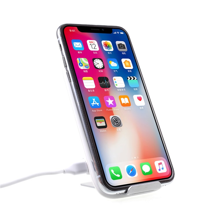 GOLF WQ6 2-Coil 10W Fast Charging Qi Wireless Charger Bracket for iPhone X/8/Galaxy S9/S8 Etc - White-5