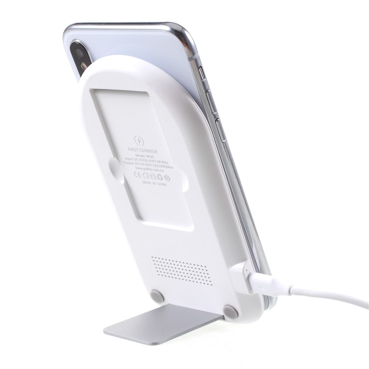 GOLF WQ6 2-Coil 10W Fast Charging Qi Wireless Charger Bracket for iPhone X/8/Galaxy S9/S8 Etc - White-6