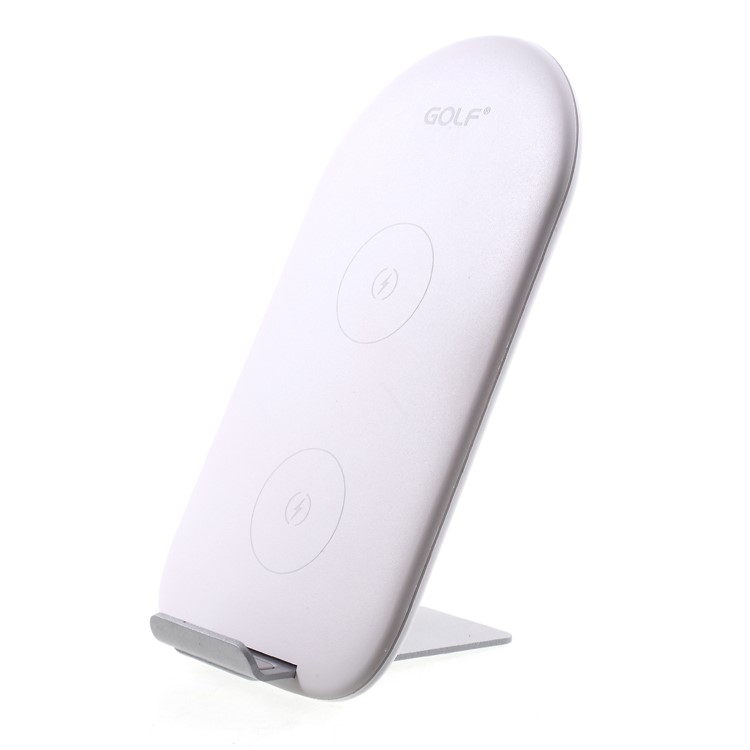 GOLF WQ6 2-Coil 10W Fast Charging Qi Wireless Charger Bracket for iPhone X/8/Galaxy S9/S8 Etc - White-8
