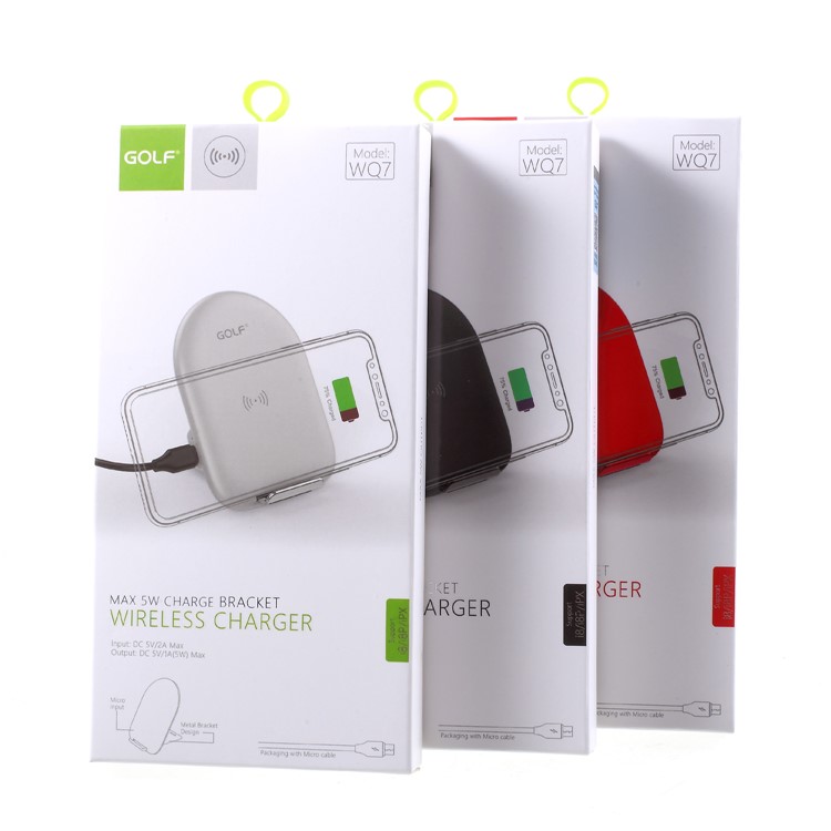 GOLF WQ7 Single Coil 5W Qi Wireless Charging Stand for iPhone X/8/Galaxy S9/S8 Etc - Red-12