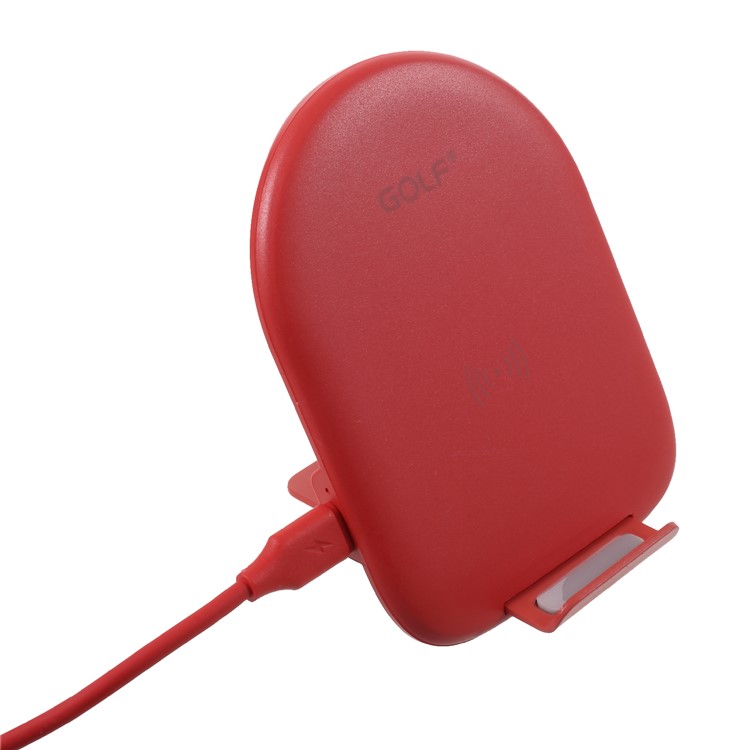 GOLF WQ7 Single Coil 5W Qi Wireless Charging Stand for iPhone X/8/Galaxy S9/S8 Etc - Red-8