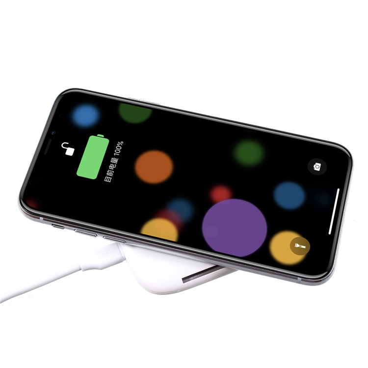GOLF WQ7 Single Coil 5W Qi Wireless Charger Holder for iPhone X/8/Galaxy S9/S8 Etc - White-3