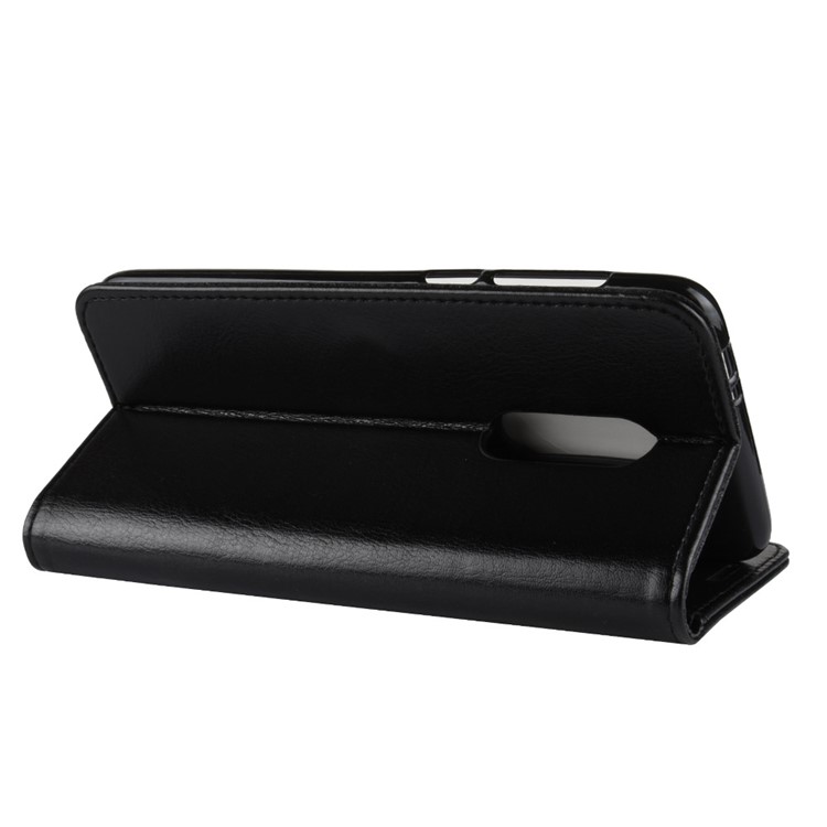 For Alcatel 3 Crazy Horse Stand Wallet Leather Phone Case - Black-6