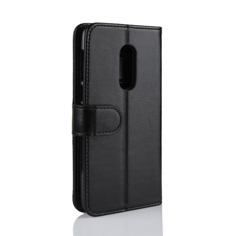 For Alcatel 3 Crazy Horse Stand Wallet Leather Phone Case - Black-7