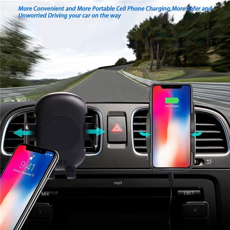 C10 Détecteur De Mouvement Infrarouge Voiture Air Évent Qi Chargeur Sans Fil Téléphone Titulaire-5