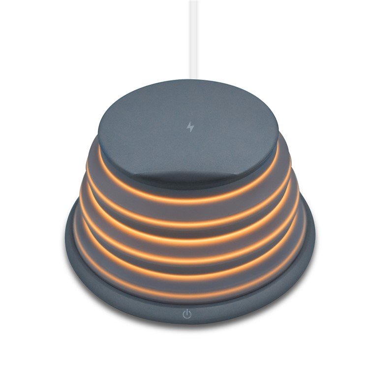 XOOMZ S18 5-color Night Light + Wireless Qi Charging Pad with Stand for iPhone X/8/8 Plus etc. - Black-5