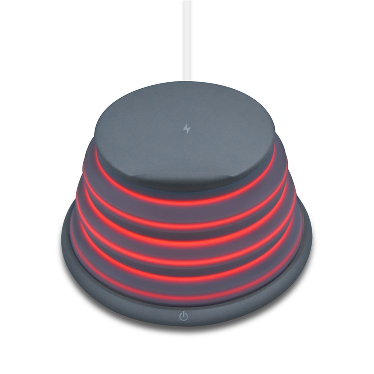 XOOMZ S18 5-color Night Light + Wireless Qi Charging Pad with Stand for iPhone X/8/8 Plus etc. - Black-6