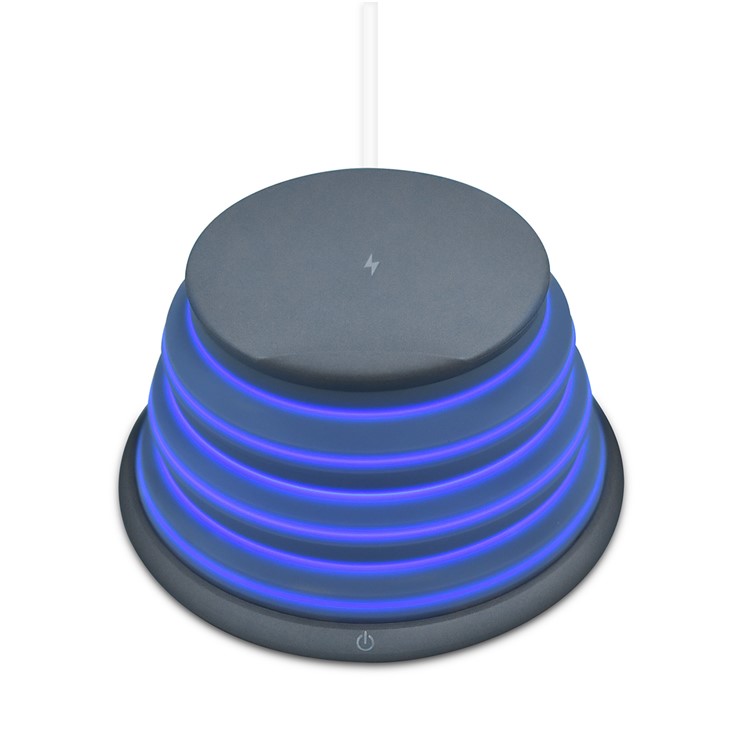 XOOMZ S18 5-color Night Light + Wireless Qi Charging Pad with Stand for iPhone X/8/8 Plus etc. - Black-7