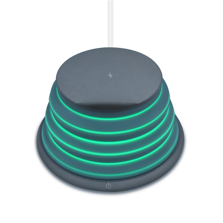 XOOMZ S18 5-color Night Light + Wireless Qi Charging Pad with Stand for iPhone X/8/8 Plus etc. - Black-8